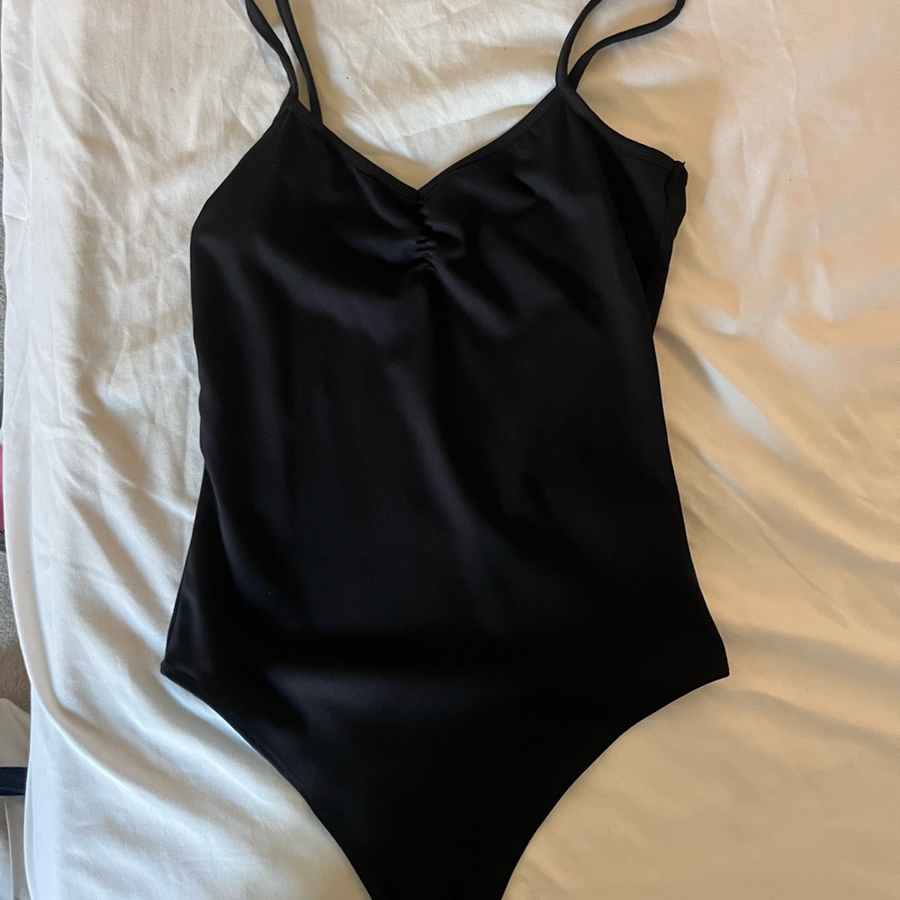 Black Spaghetti Strap Bodysuit
